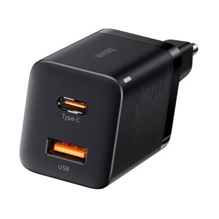 Зарядно Baseus wall charger Super Si PD 30W 1x USB-C 1x USB black