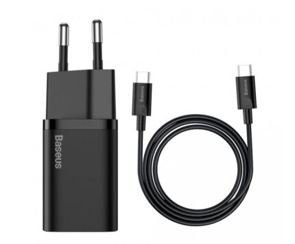 Зарядно Baseus Super Si Quick Charger USB-C 25W + Data Cable Black