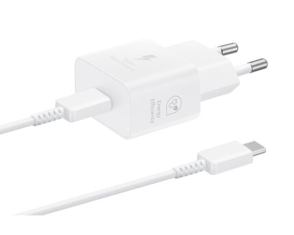 Зарядно от Samsung USB-C 25W Travel Charger + USB-C Data Cable White