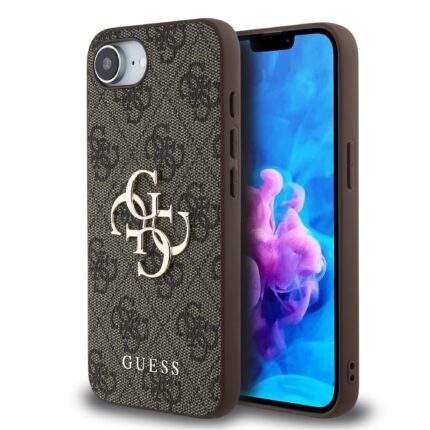 Калъф от 
Guess PU 4G Metal Logo Case за iPhone 16e Brown