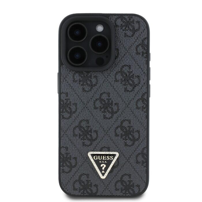 Калъф от Guess PU 4G Strass Triangle Metal Logo Case за iPhone 16 Pro Black - Image 2