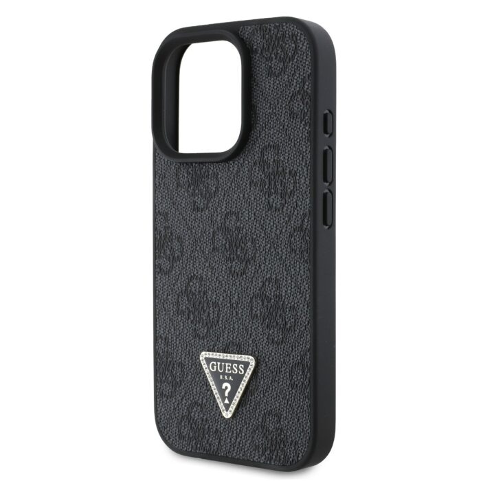 Калъф от Guess PU 4G Strass Triangle Metal Logo Case за iPhone 16 Pro Black - Image 4