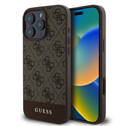 Калъф от Guess PU 4G Stripe Case за iPhone 16 Pro Brown