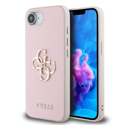 Калъф от 
Guess PU Grained 4G Metal Logo Case за iPhone 16e Pink