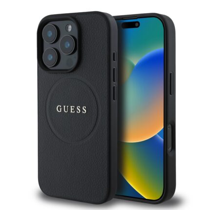 Калъф от 
Guess PU Grained Classic Logo MagSafe за iPhone 16 Pro Black