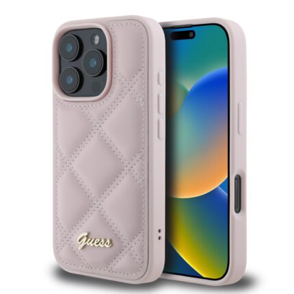 Калъф от Guess PU Leather Quilted Case за iPhone 16 Pro Max Pink