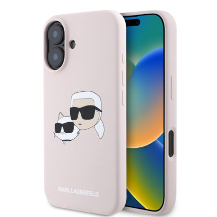 Калъф от 
Karl Lagerfeld Liquid Silicone Double Heads MagSafe за iPhone 16 Pink