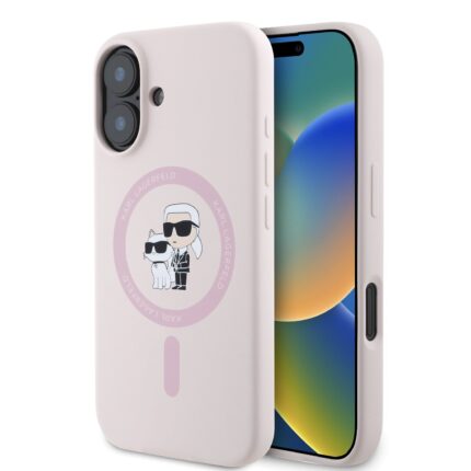 Калъф от Karl Lagerfeld Liquid Silicone Karl and Choupette MagSafe Case за iPhone 16 Pink