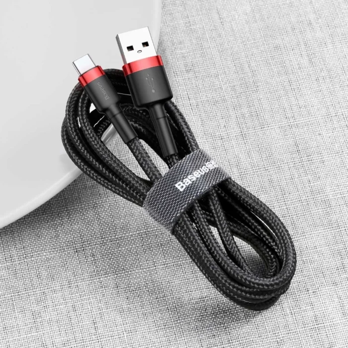 Кабел Baseus  Cafule Cable USB-C 3A 1m Red/Black - Image 3