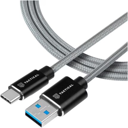 Tactical Fast Rope Kevlar Cable USB-A/USB-C 1m Grey