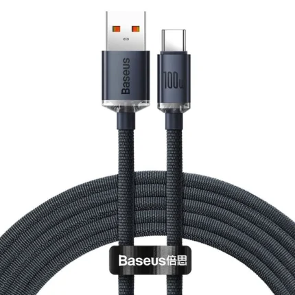 Кабел Baseus Crystal Shine Series Data Cable USB to USB-C 100W 1,2m Black