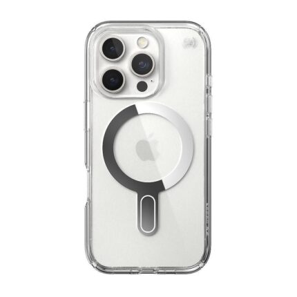 Калъф от Speck iPhone 16 Pro PRESIDIO PERFECT CLEAR +CL CLEAR/CLEAR/CHROME FINISH/SERENE SILVER