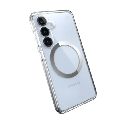 Калъф от Speck SAMSUNG S25 PRESIDIO CLEAR + MAGNET CLEAR/CLEAR/CHROME FINISH/SERENE SILVER