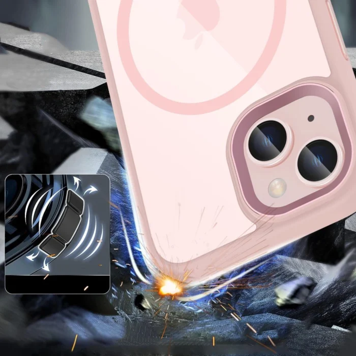 Калъф от Tech-Protect MagMat MagSafe
 за iPhone 15 Case - Clear Pink - Image 4