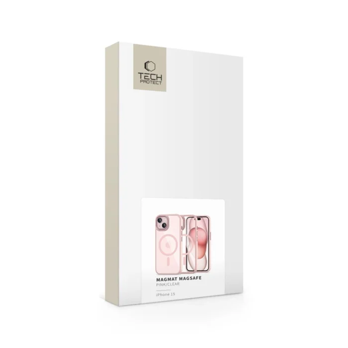 Калъф от Tech-Protect MagMat MagSafe
 за iPhone 15 Case - Clear Pink - Image 5