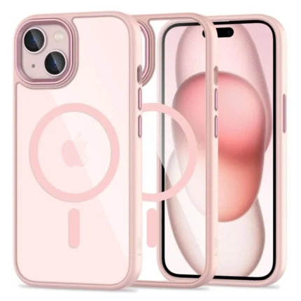 Калъф от Tech-Protect MagMat MagSafe
 за iPhone 15 Case - Clear Pink