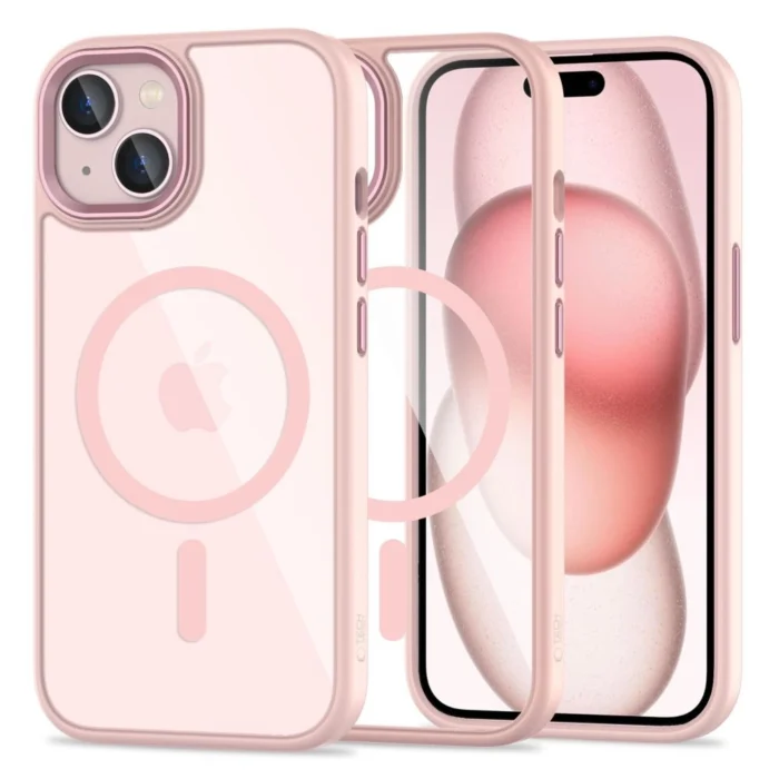 Калъф от Tech-Protect MagMat MagSafe
 за iPhone 15 Case - Clear Pink - Image 1
