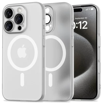 Калъф от Tech-
Protect Mag Slim MagSafe Case за iPhone 16 Pro - White