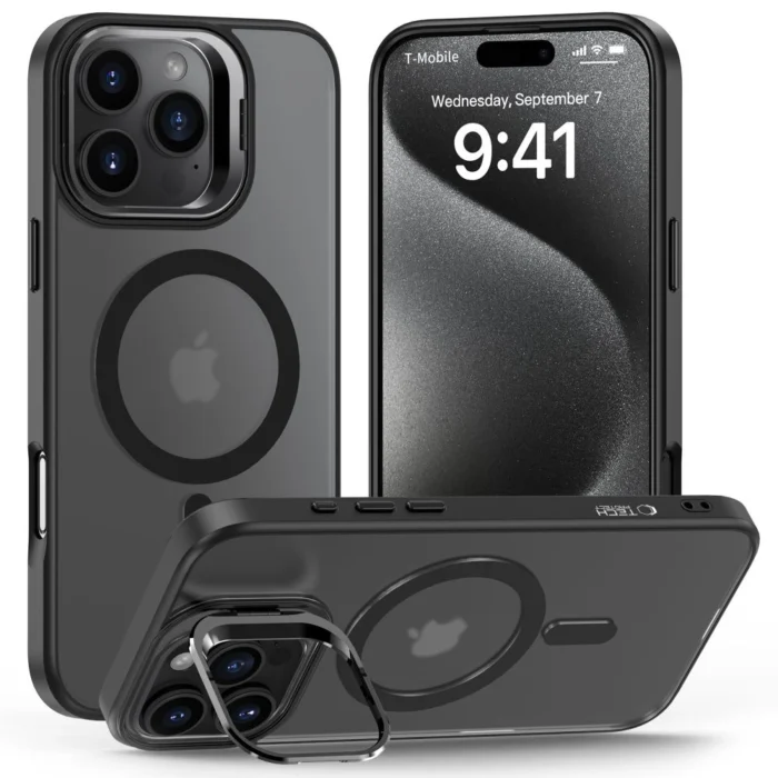 Калъф от Tech-
Protect MagStand MagSafe Case
with Stand за iPhone 16 Pro Max -
Semi-Transparent - Image 1