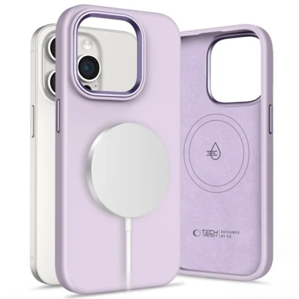 Калъф от Tech-Protect Silicone Pure
 Magsafe за iPhone 15 Pro Case -
Purple