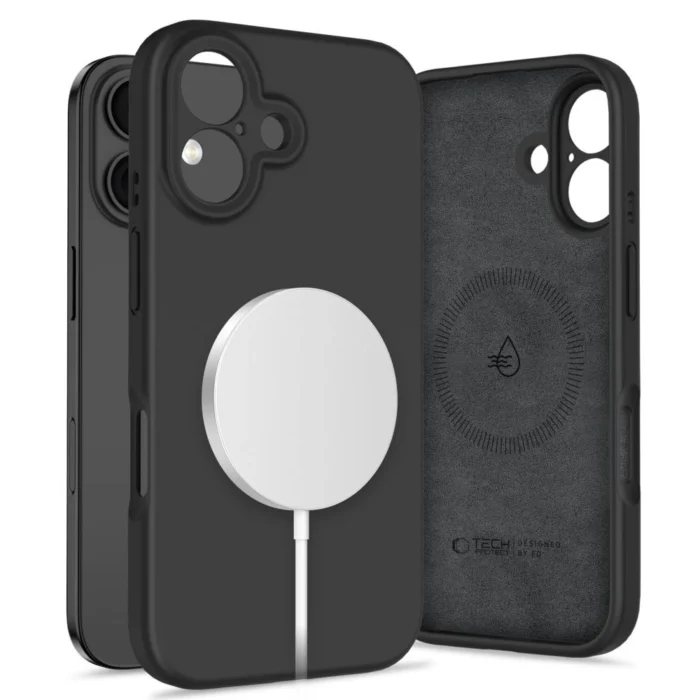 Калъф от Tech-
Protect Liquid Silicone MagSafe 
iPhone 16 Case - Black - Image 1