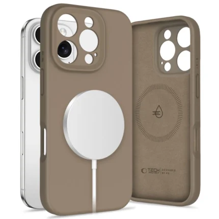Калъф от Tech-Protect Liquid Silicone
 MagSafe case за iPhone 16 Pro -
brown