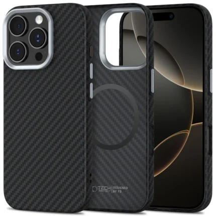 Калъф от Tech-Protect Ion
Carbon MagSafe Case for iPhone
 16 Pro Max - Black/Grey