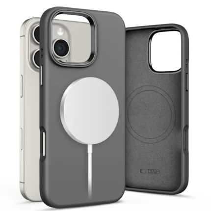 Калъф от Tech-
Protect Silicone PU MagSafe
 iPhone 16 Pro Case - Gray