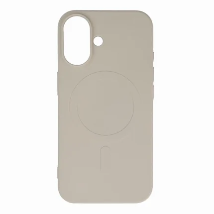 Калъф от Hurtel Liquid Silicone
 Case MagSafe за iPhone 16 -
beige