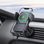 Стойка за кола Baseus Wisdom Auto Alignment Car Mount Wireless Charger 15W (Air Outlet) Black - Image 4