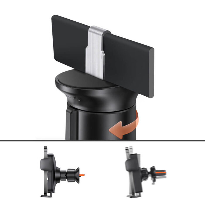 Стойка за кола Baseus Wisdom Auto Alignment Car Mount Wireless Charger 15W (Air Outlet) Black - Image 9