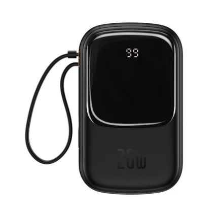 Външна Батерия от Baseus Qpow Digital Display
power bank with fast charging
20000mAh 20W QC/PD/SCP/FC P
with built-in Lightning cable black