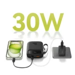 Външна Батерия от Baseus QPow 2
30W 10000mAh Power Bank with
 Built-in USB-C Cables - Black - Image 8