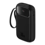 Външна Батерия Baseus QPow 2
20000mAh 30W Power Bank with 2
Built-in USB-C Cables - Black - Image 6