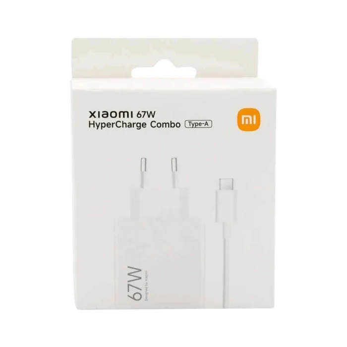 Зарядно Xiaomi MDY-12-EH USB-A 67W Travel Charger + Data Cable USB-C 6.2A Whitе - Image 3