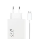 Зарядно Xiaomi MDY-12-EH USB-A 67W Travel Charger + Data Cable USB-C 6.2A Whitе - Image 4