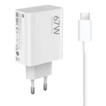 Зарядно Xiaomi MDY-12-EH USB-A 67W Travel Charger + Data Cable USB-C 6.2A Whitе - Image 5