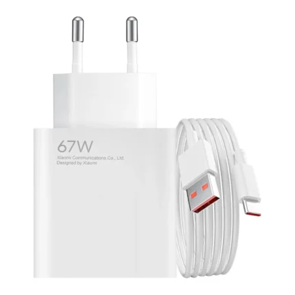 Зарядно Xiaomi MDY-12-EH USB-A 67W Travel Charger + Data Cable USB-C 6.2A Whitе