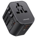 Зарядно USAMS Adapter siec 2xUSB+1xUSB-C T59 20W 4w1 US/AU/EU/UK black CC179TC01 (US-CC179)
Universal Travel Charger