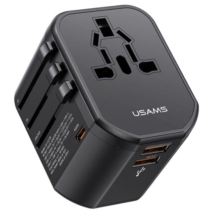 Зарядно USAMS Adapter siec 2xUSB+1xUSB-C T59 20W 4w1 US/AU/EU/UK black CC179TC01 (US-CC179)
Universal Travel Charger