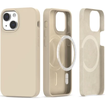 Калъф от Tech-Protect 
Silicone MagSafe Case за iPhone
13 / 14 - Beige