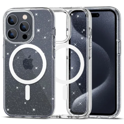 Калъф от Tech-Protect
 FlexAir Hybrid MagSafe iPhone 15
 Pro Case - Clear Glitter