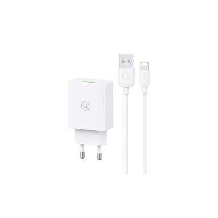Зарядно USAMS 18W + cabel Lightning/ USB-A Fast Charging white series SC SCXLTZ03