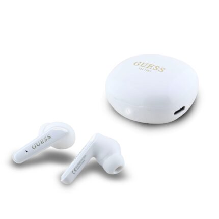 Слушалки Guess Glossy Classic Logo TWS Wireless Earphones White
