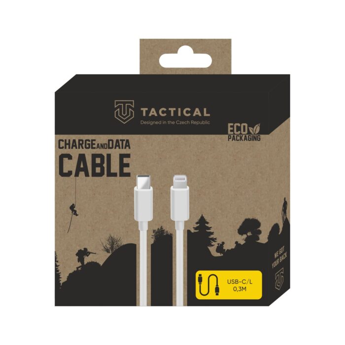 Кабел Tactical Smooth Thread Cable USB-C/Lightning 0.3m White - Image 2