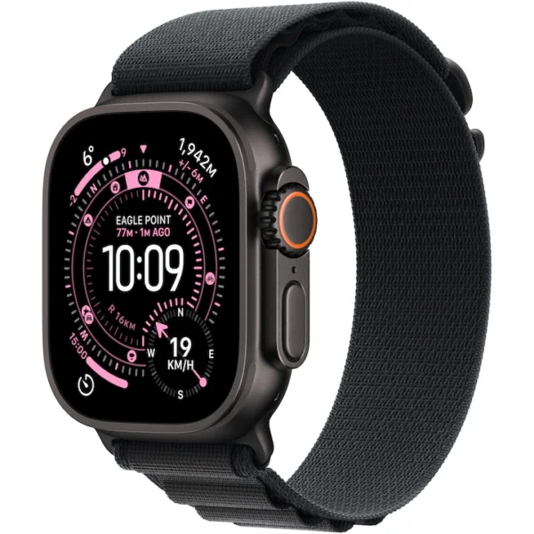 Apple Watch Ultra 3 GPS + Cellular 49mm Black Titanium Case with Black Alpine Loop - Medium
