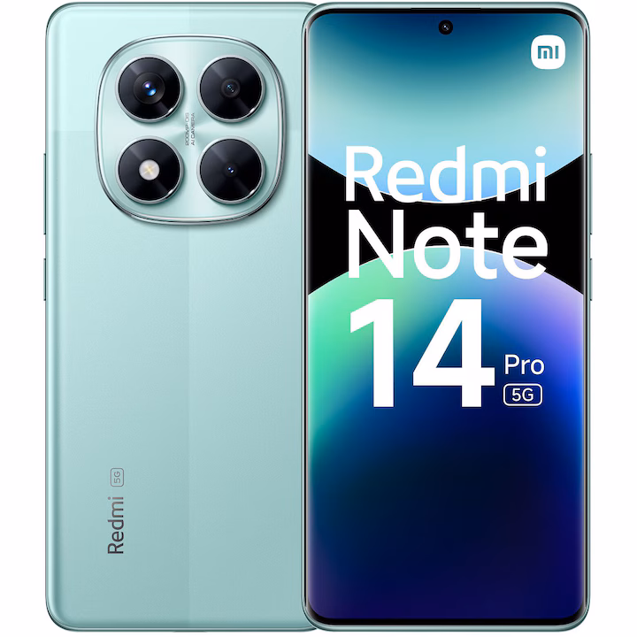redmi-noye-14-pro-coral-green-6.avif Смартфон Xiaomi Redmi Note 14 Pro 5G Dual Sim 8GB RAM 256GB - Coral Green - Image 1