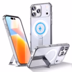 Калъф от Hybrid Armor X Case за iPhone 17 Pro Max with Stand, Compatible with MagSafe - Transparent