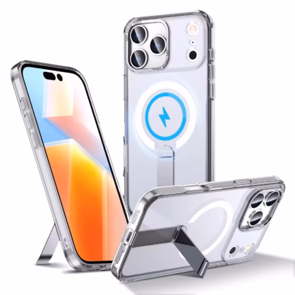 Калъф от Hybrid Armor X Case за iPhone 17 Pro Max with Stand, Compatible with MagSafe - Transparent