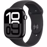 Apple Watch S10 Cellular 42mm Jet Black Alu Case with Black Sport Band - M/L